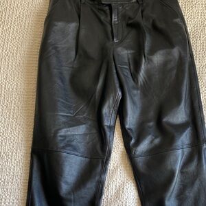 Women's Black Leather Trousers